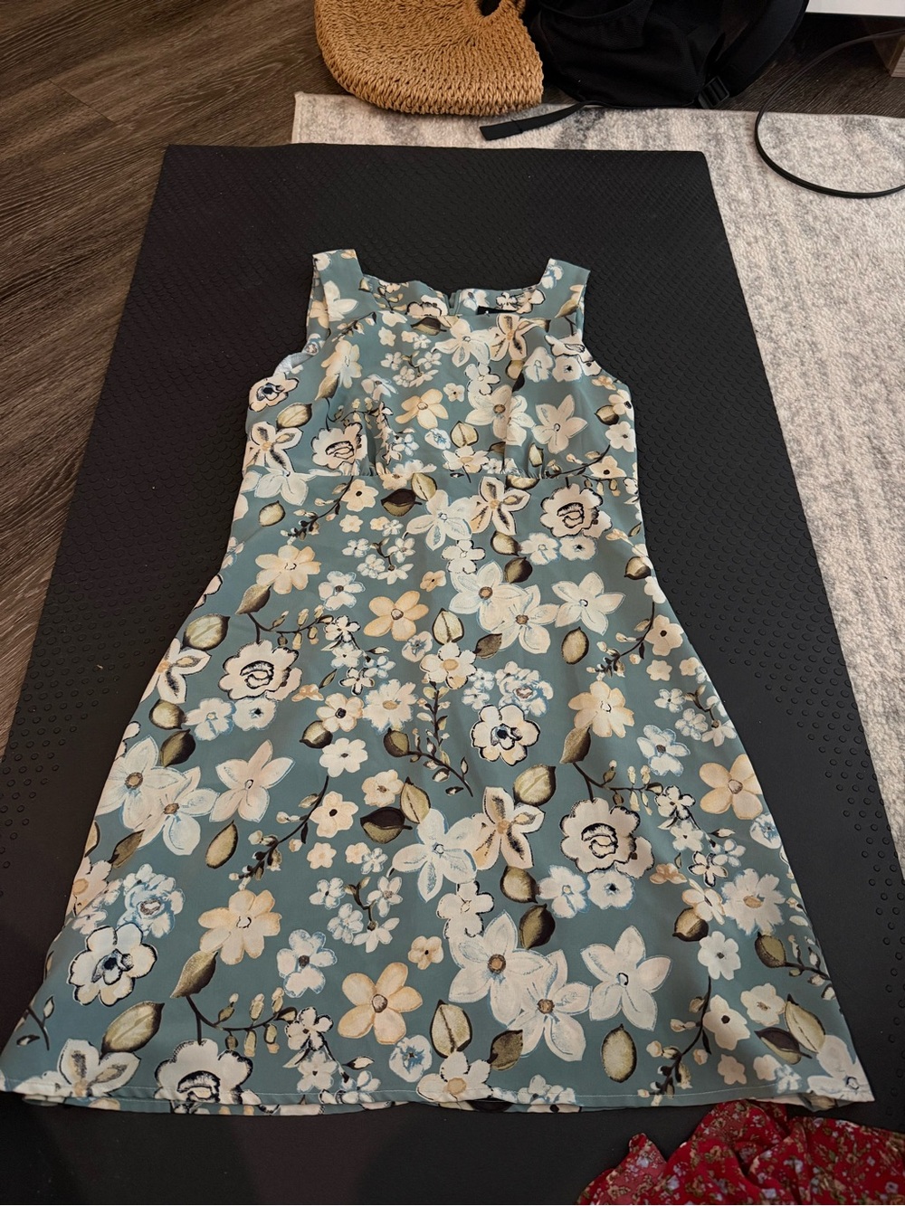 Women’s Vtg Green Emerald Floral Dress XS